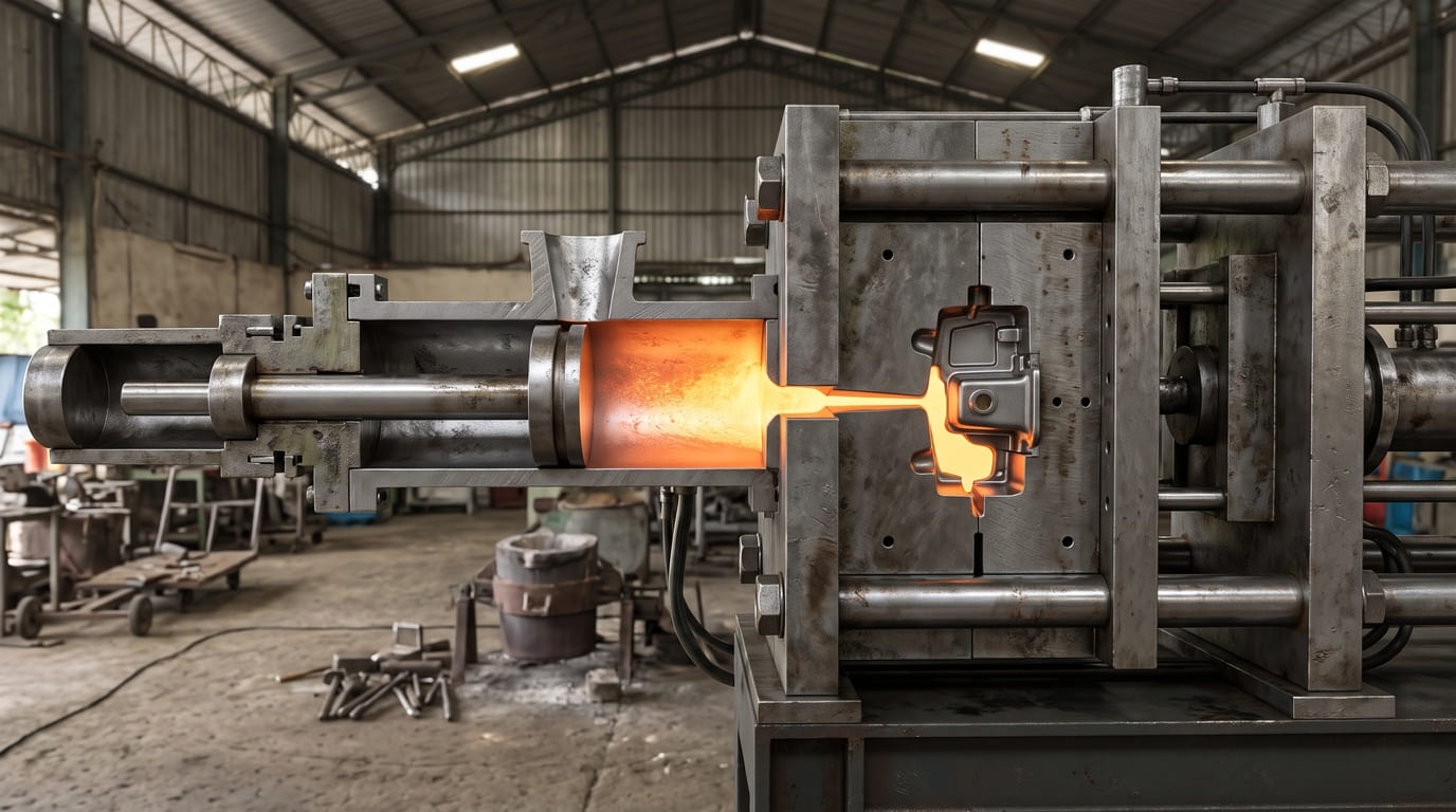 Mengenal HPDC (High Pressure Die Casting) dan Tahapan Prosesnya! 1 Proses HPDC die casting di workshop manufaktur skala UMKM Indonesia